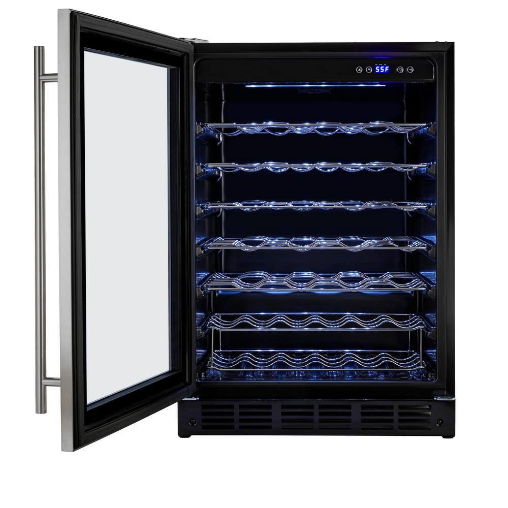 Vissani 23.4 in. 50 Bottle 154 Can Wine and Beverage Cooler with Stainless Steel Door HVBC58ST