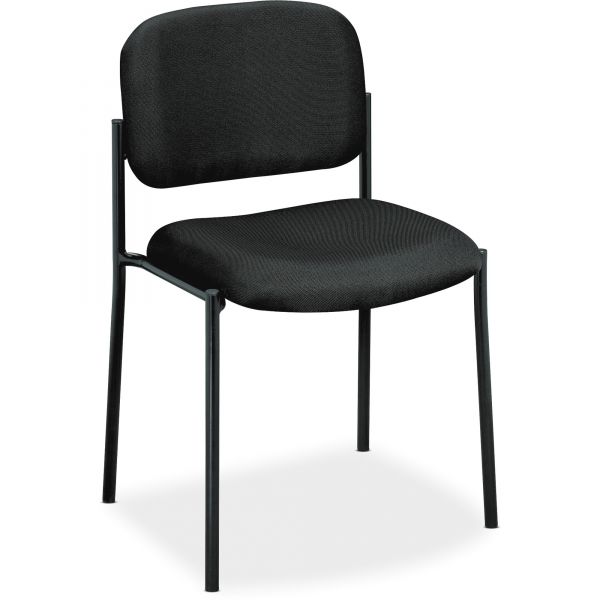 HON VL606 Stacking Guest Chair without Arms， Fabric Upholstery， 21.25