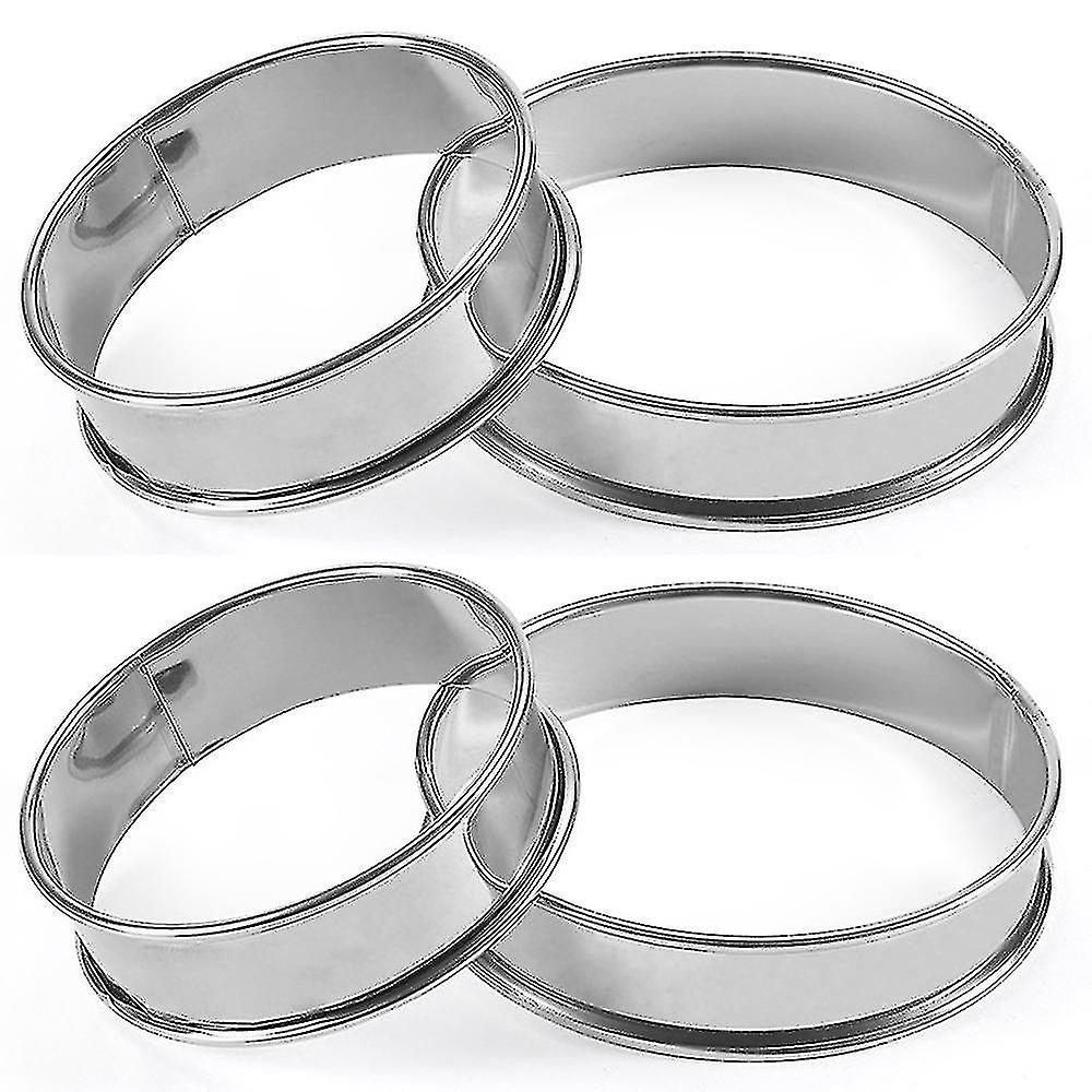 10/5/2pcs Stainless Steel Double Rolled Baking Circle Tart Ring Fruit Pie Cake Cookie Molds 10cm 8cm For Kitchen Biscuit Pastry