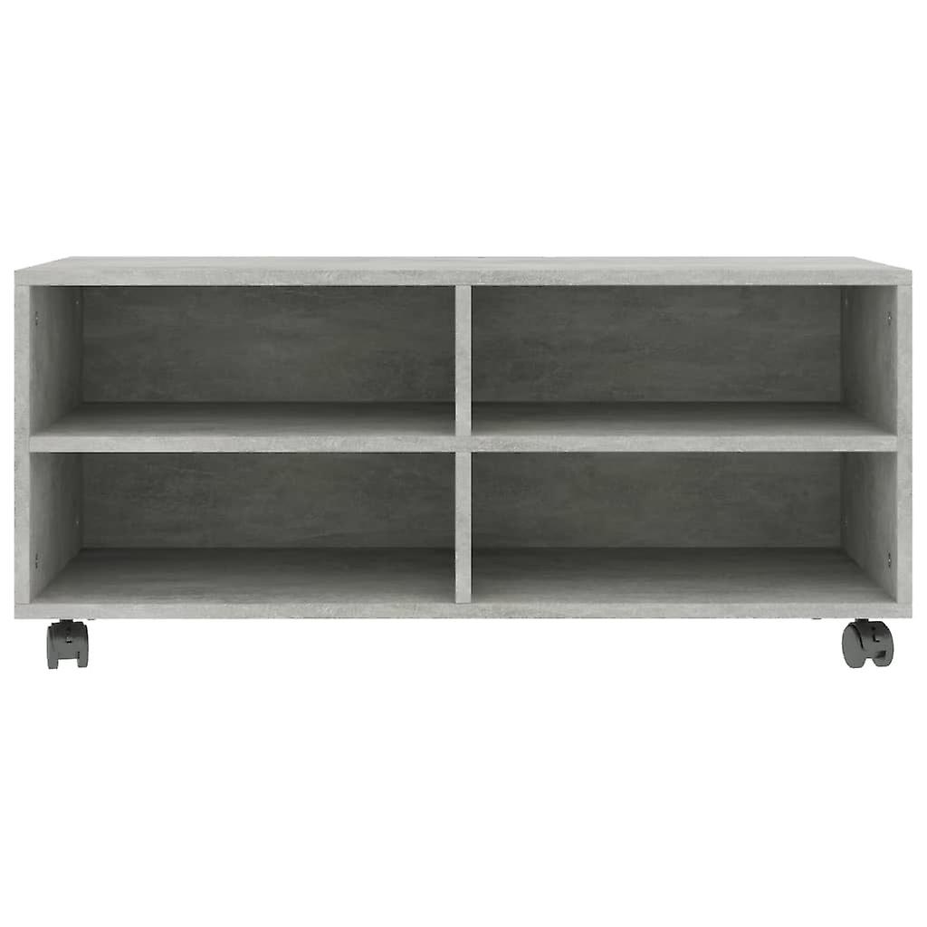 Tv Cabinet With Castors Concrete Grey 90x35x35 Cm Engineered Wood