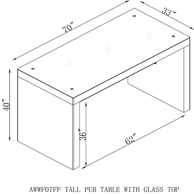 Alaterre Furniture All-Weather Wicker Tall Pub Table