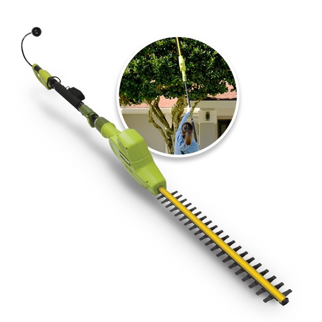 Sun Joe Sjh902e Electric Telescoping Pole Hedge Trimmer 21 inch 4 Amp