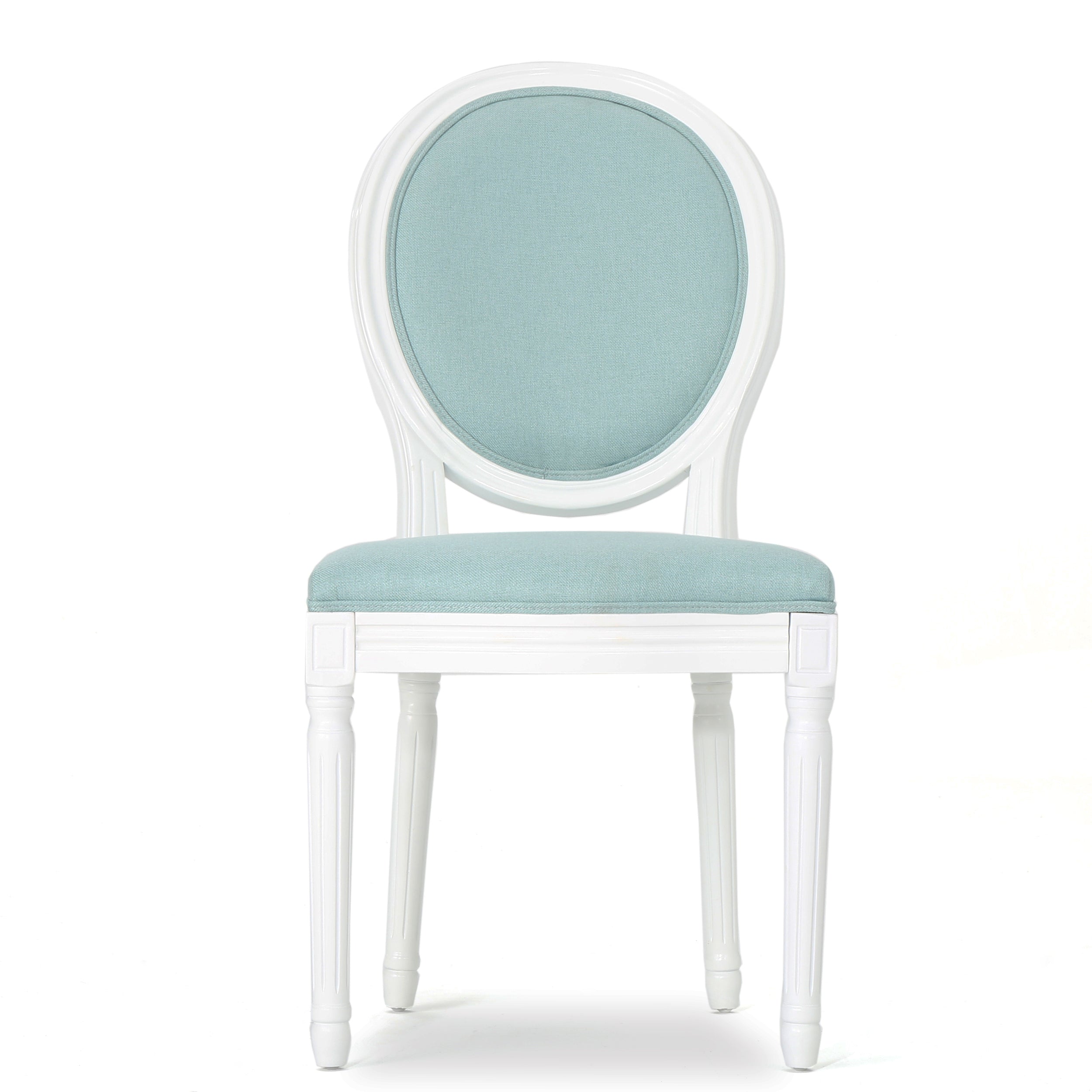 Adelise Traditional Light Blue Upholstered Fabric Dining Chairs (Set of 2)