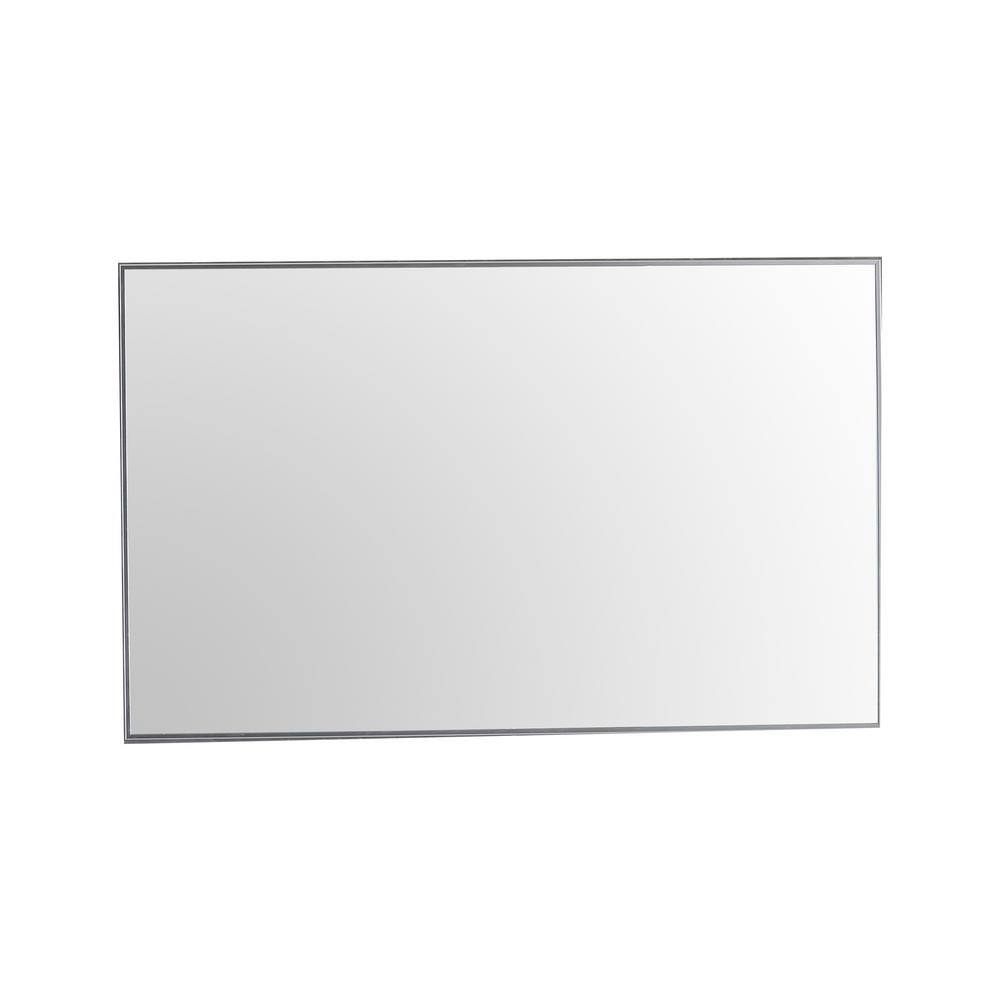 Eviva Sax 48 in. W x 30 in. H Framed Rectangular Bathroom Vanity Mirror in Brushed Silver EVMR01-48X30-MetalFrame