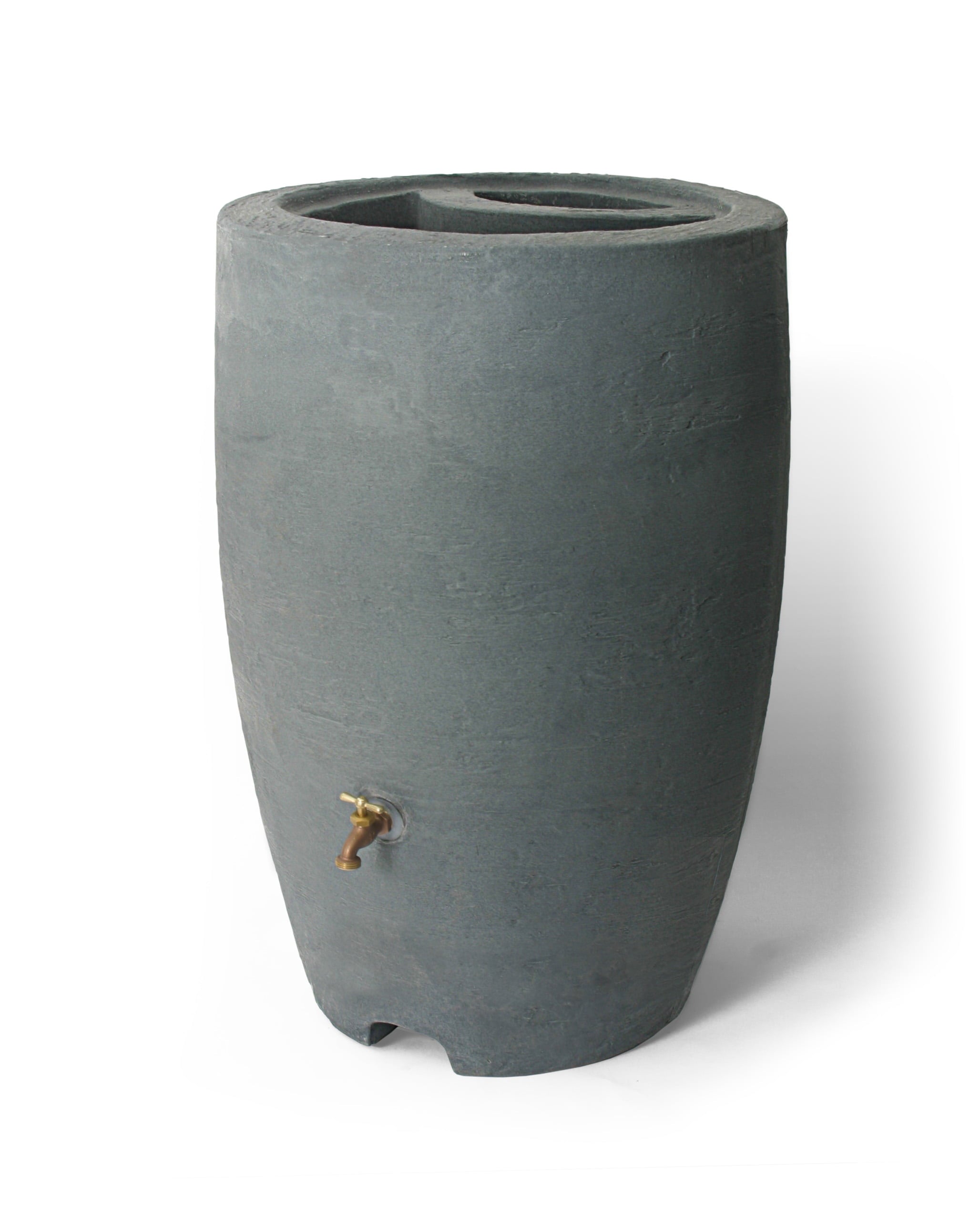 Algreen Products 50 gal. Gray Plastic and Brass Rain Barrel