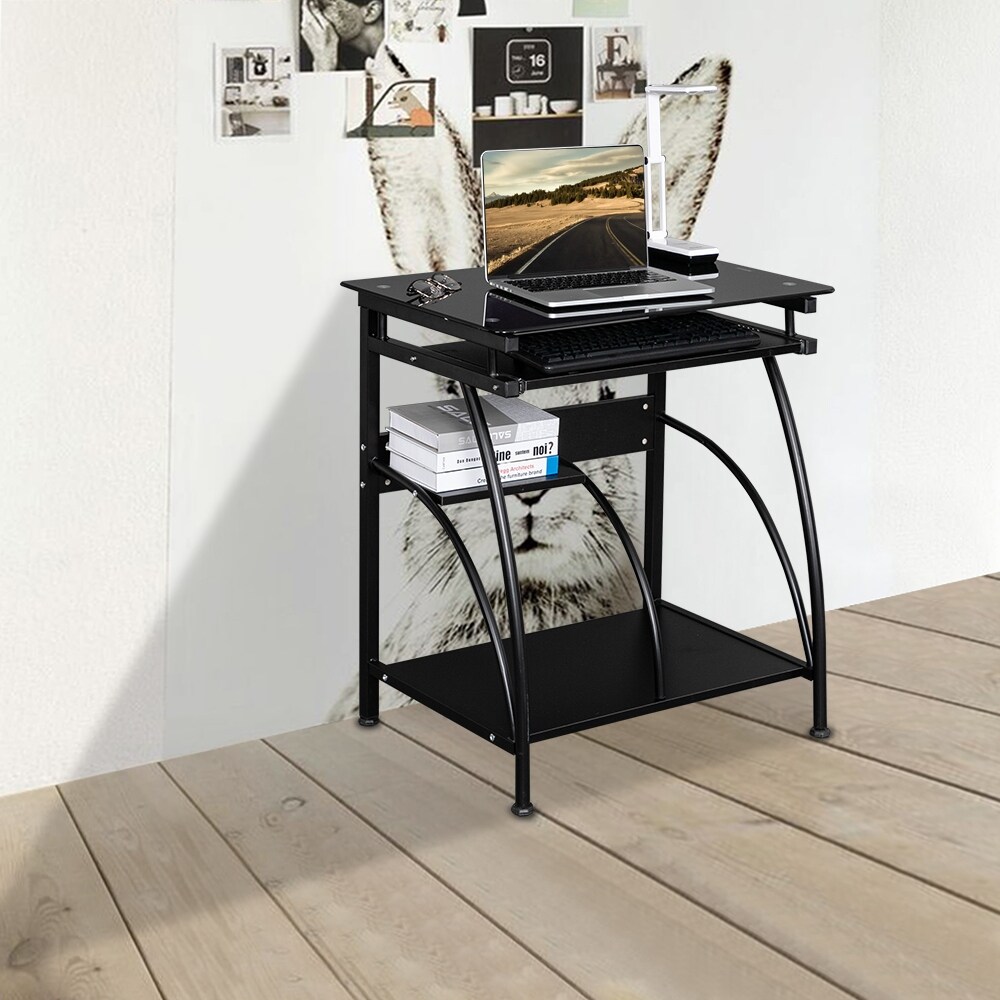 Exquisite Integrated Stalinite Computer Desk Black