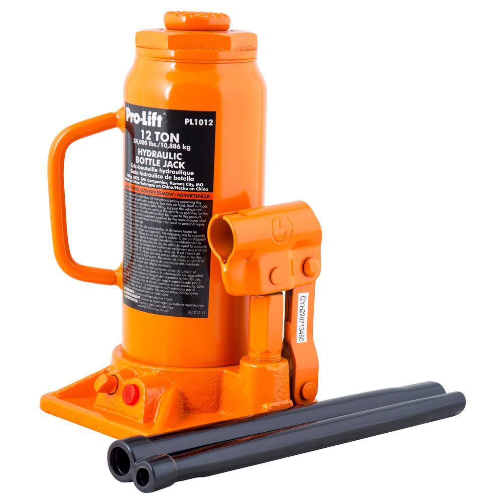 Pro-Lift 12-Ton Hydraulic Bottle Jack with Pump Handle ‎PL1012