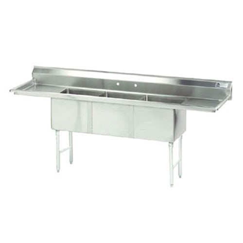 Advance Tabco FC-3-1818-24RL Fabricated NSF Sink， 3-Compartment， 24