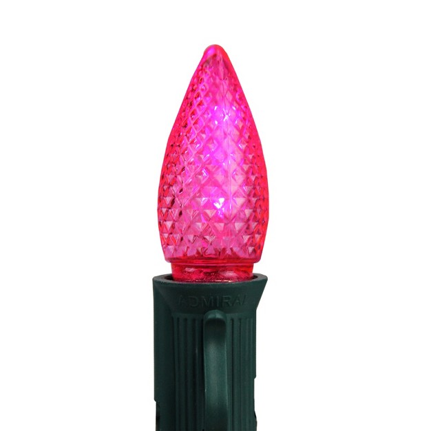 Northlight Pack Of 4 Faceted Transparent Pink Led C7 Christmas Replacement Bulbs
