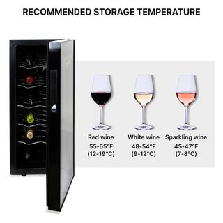 Koolatron 12 Bottle Wine Cooler Black 1 cu. ft. (28L) Freestanding Thermoelectric Wine Fridge WC12