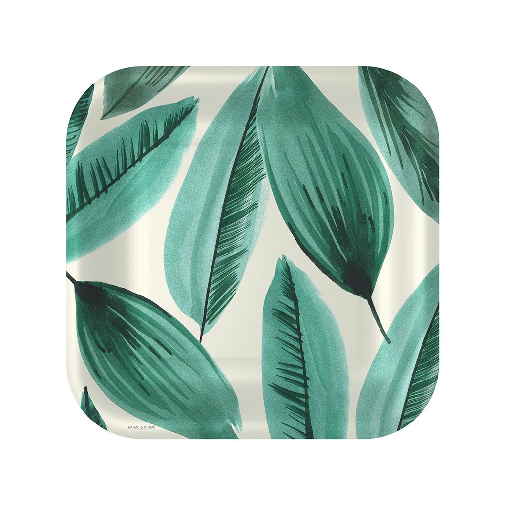 Hallmark  Palm Leaves Print Square Dinner Plates, Set of 8