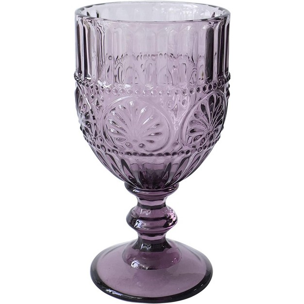 American Atelier Vintage Purple Wine Glasses Set Of 4 12 ounce Capacity Wine Goblets Vintage Style Glassware Dishwasher Safe