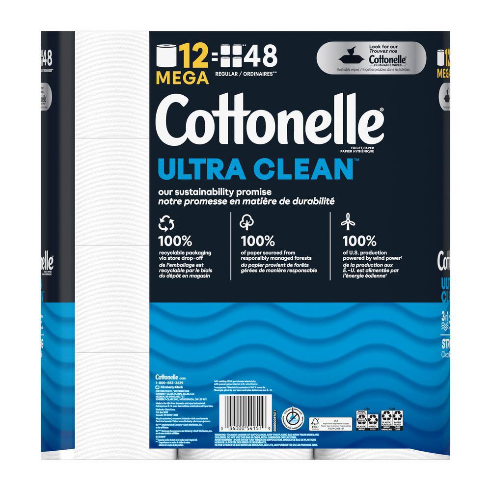 Cottonelle Ultra-Clean Toilet Tissue (312 Sheet Per Roll 12 Rolls Per Pack) 54151