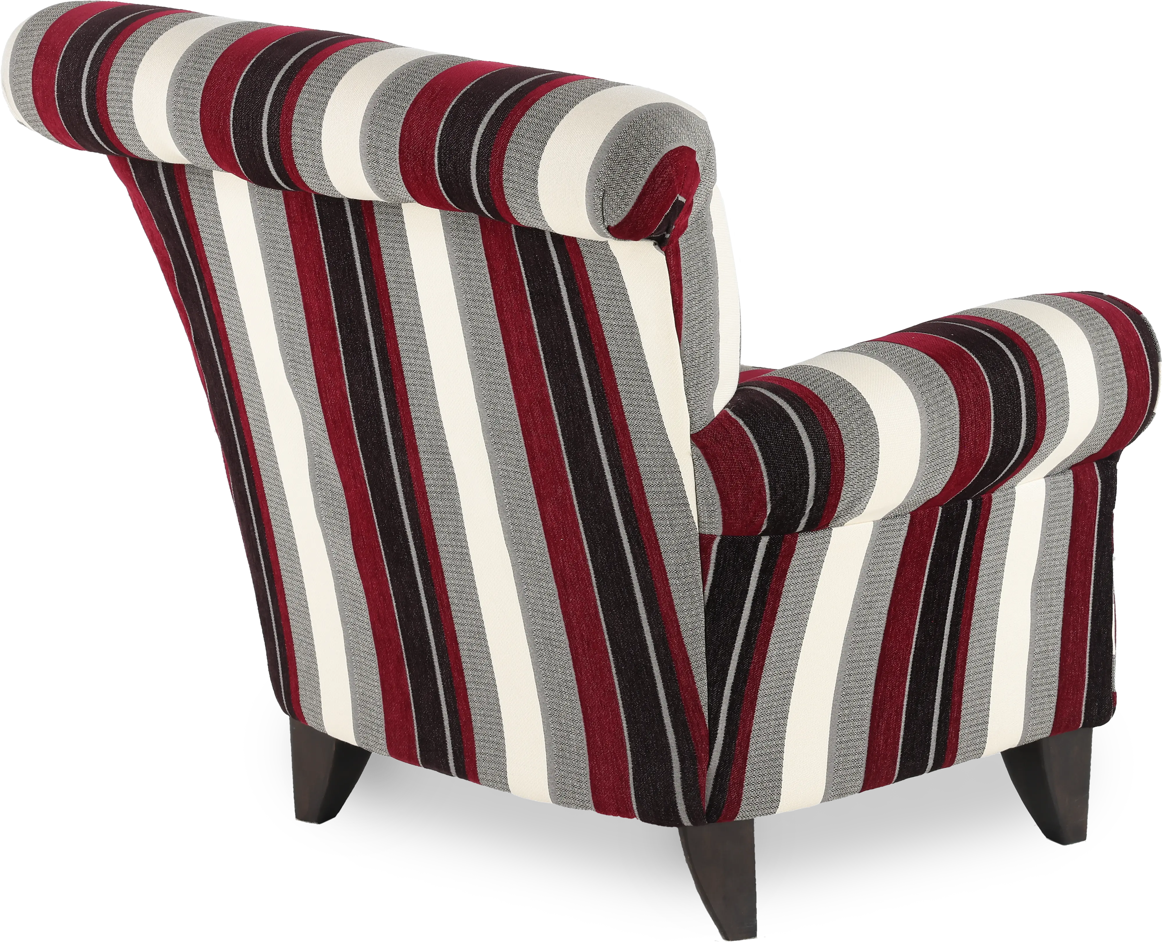 Seaside Magenta， Black， and White Striped Chair