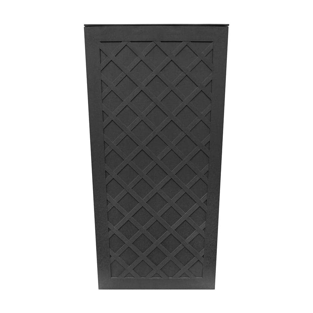 Tierra Verde Vitality 13.5 in. W x 26.5 in. H Square Slate Rubber Self-Watering Planter MT5100371CM