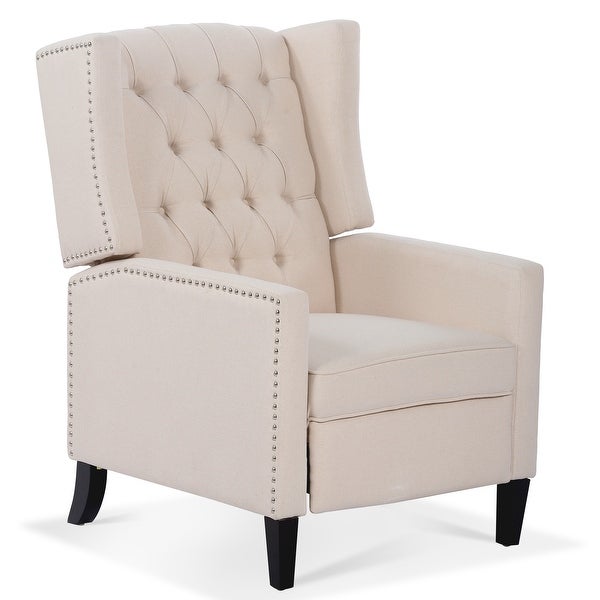 Manual Wing Upholstered Accent Chair Armchair with Tufted Back - 27