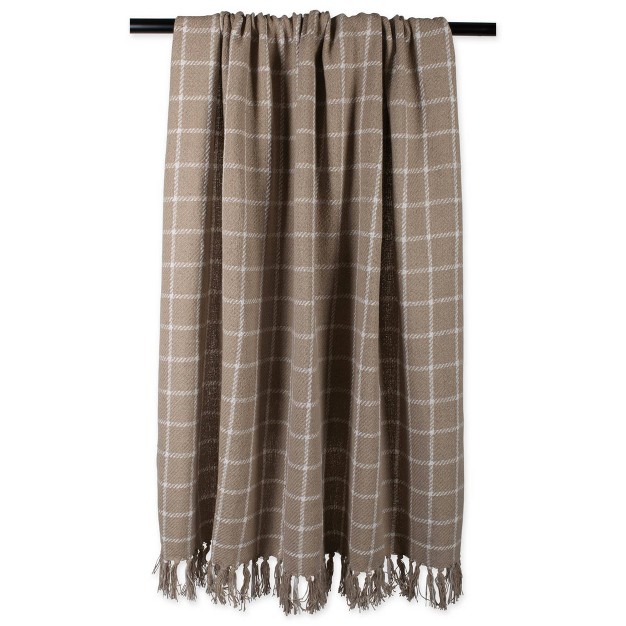 Checked Plaid Throw Blanket Stone Design Imports