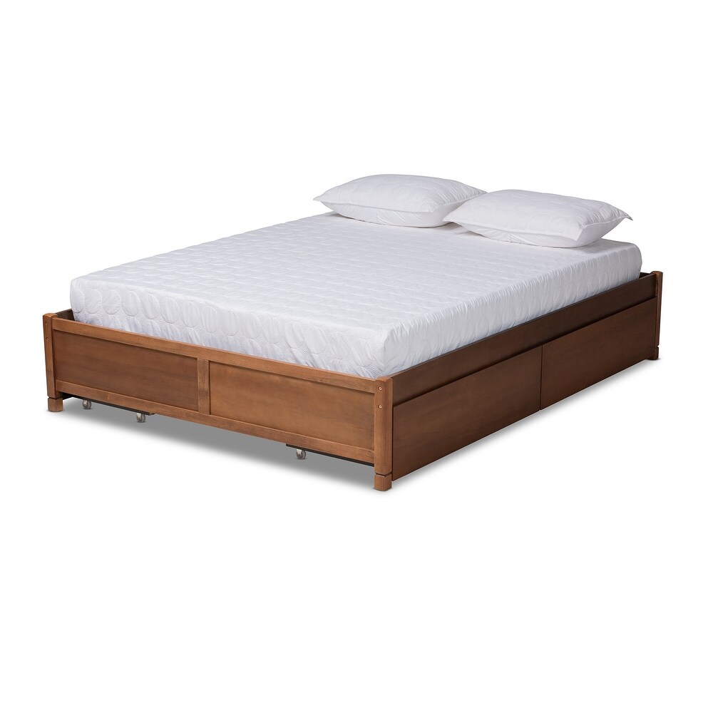 Yara Modern   Contemporary 4 Drawer Wood Storage Bed Frame(Platform)