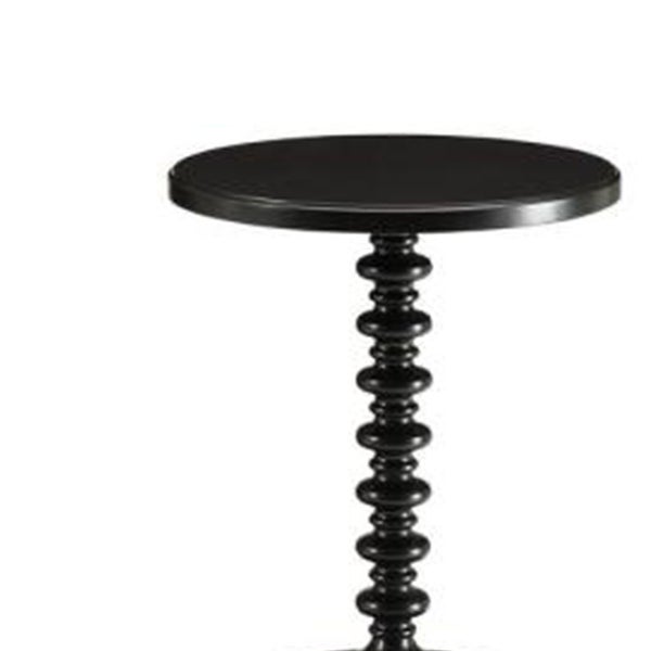 Astonishing Side Table with Round Top， Black