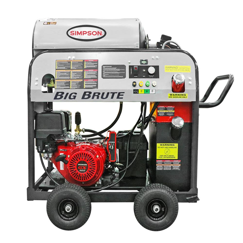 Big Brute 4000 PSI at 4.0 GPM HONDA GX390 with COMET Triplex Plunger Pump Hot Water Professional Gas Pressure Washer (49-State) ;