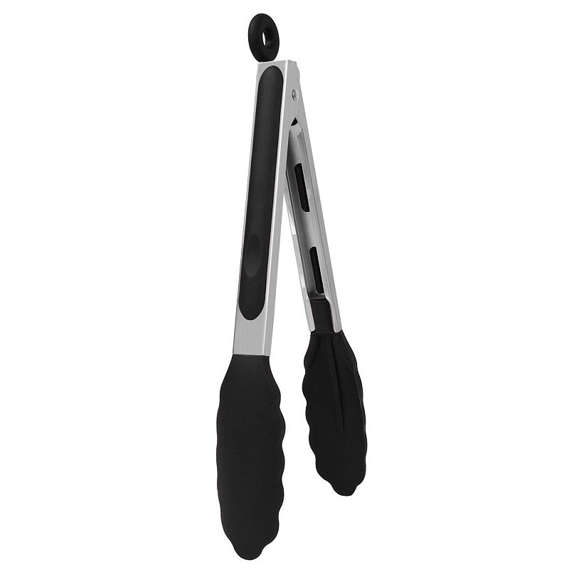 Stainless Steel Kitchen Tongs Silicone Tipped BBQ Cooking Tongs 9