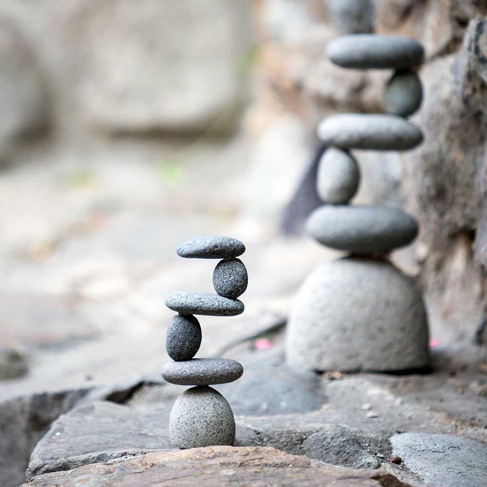 Mini Side 2 Side Rock Cairn Sculpture Garden Decoration Zen Garden Pile Stone