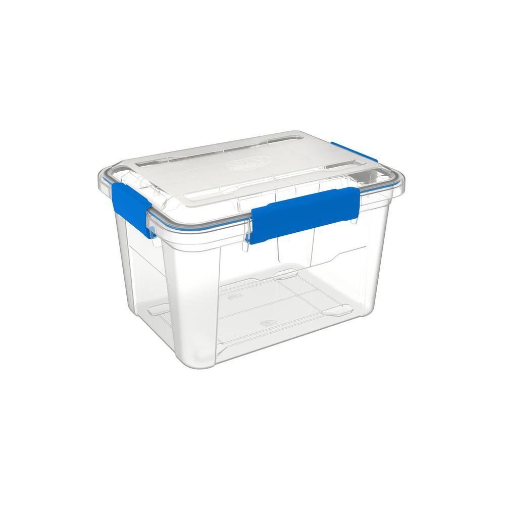 Ezy Storage 18L19Qt Waterproof Clear Latch Tote IP-67 FBA34060