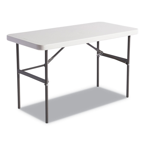 Alera Banquet Folding Table， Rectangular， Radius Edge， 48w x 24d x 29h， Platinum/Charcoal (65603)