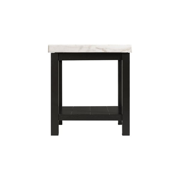 Evie White Marble Square End Table