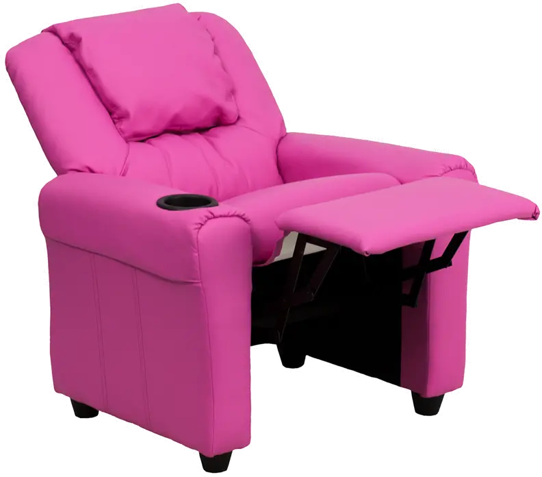 Mini Me Kids Hot Pink Recliner with Cup Holder