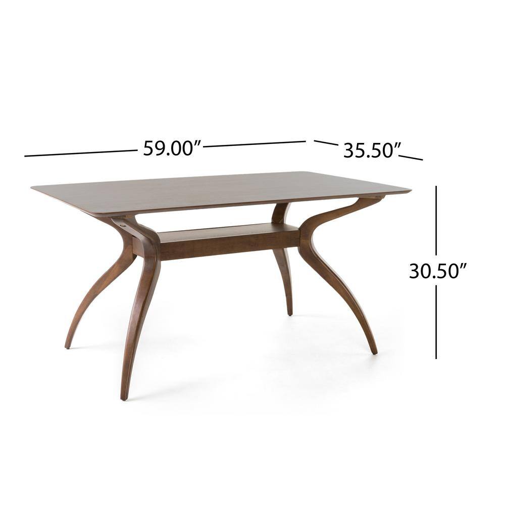 Noble House Salli Natural Walnut Dining Table 10888