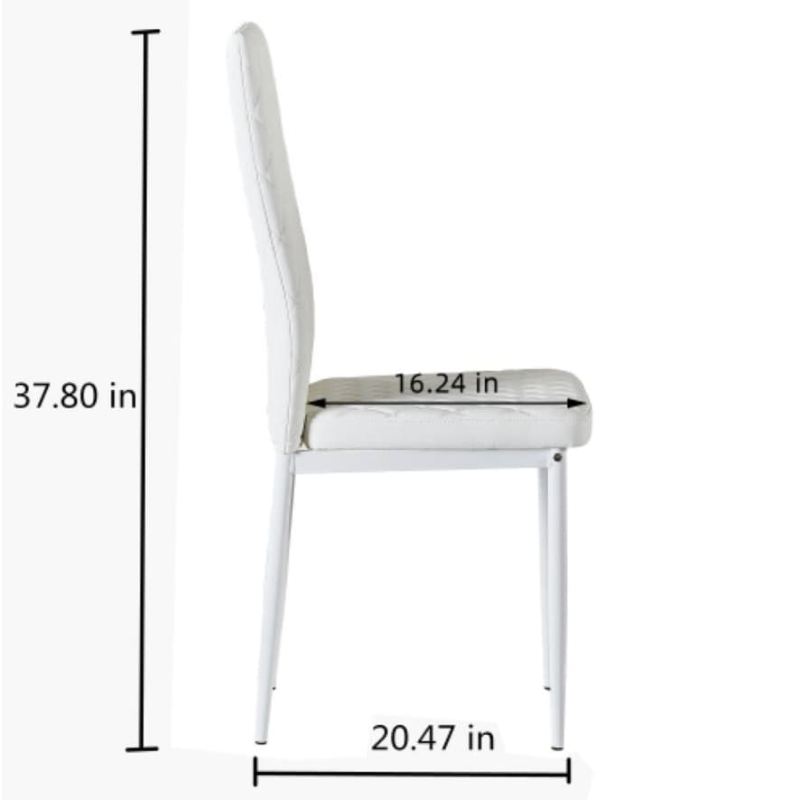 Modern minimalist dining chairs in White with set of 6