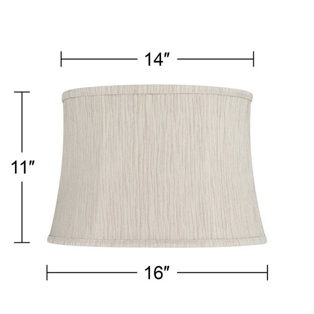 Top X 16 quot Bottom X 11 quot High X 11 quot Slant Lamp Shade Replacement Medium Kensing Beige Drum Modern Fabric Softback Washer Harp Finial