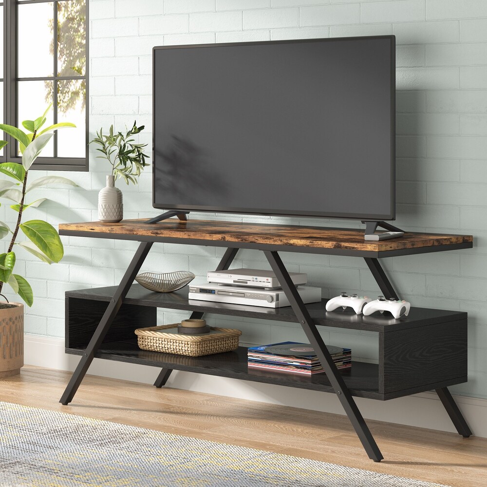 VANOMi 47.2''W Rustic Brown TV Stand for TVs Up to 50''  Metal Legs TV Console