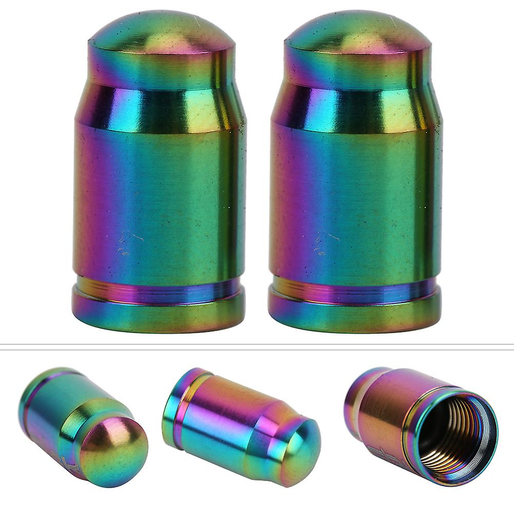 2 Pcs Titanium Alloy Valve Cap For Bike Bicycle Tire Dust Cover Road Bicycles Accessories America Valve Colorful