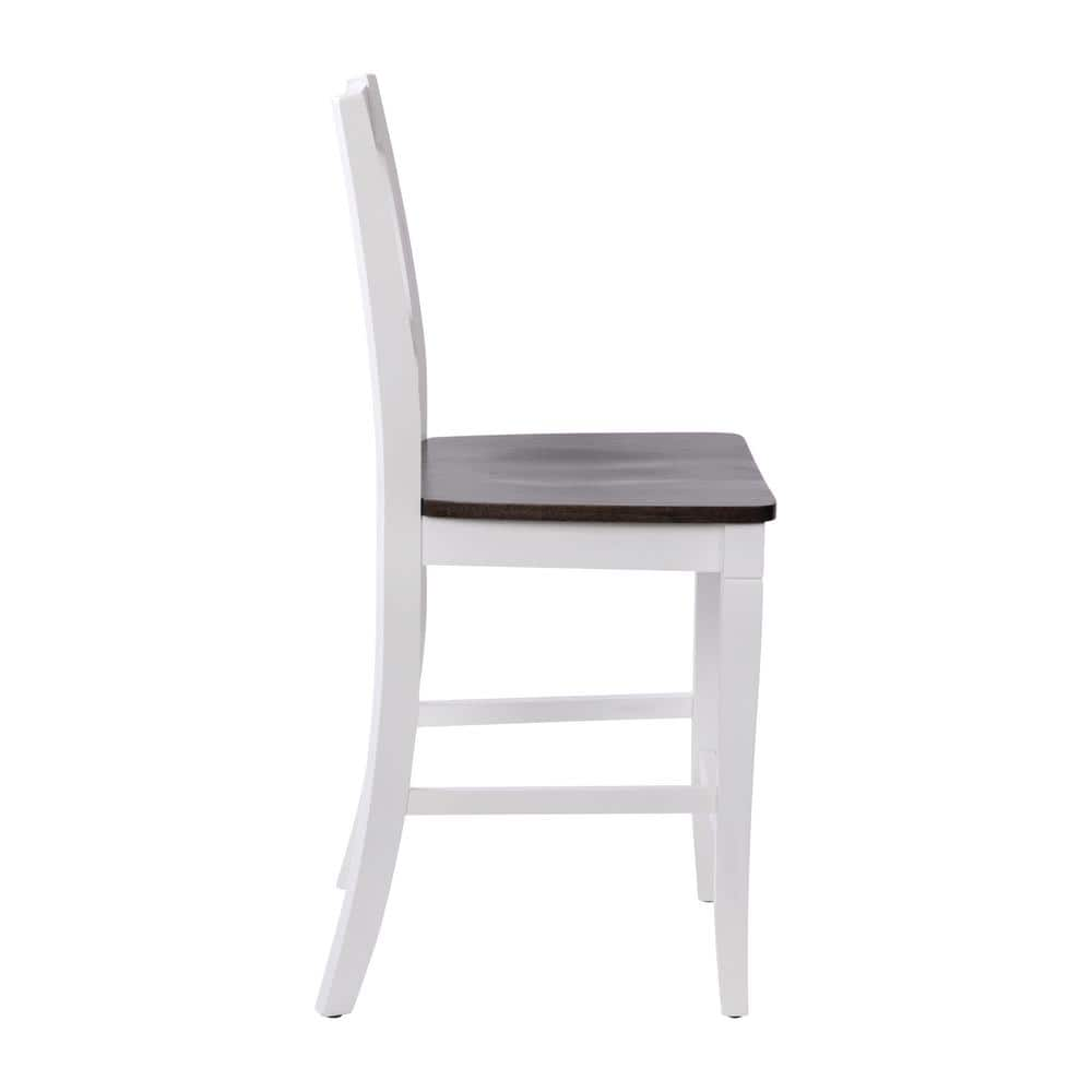 Carnegy Avenue 41.5 in. White Wash Full Wood Bar Stool with Wood Seat CGA-ES-520595-WH-HD