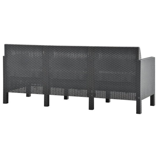 4 Piece Garden Lounge Set with Cushions PP Anthracite - Overstock - 35106564