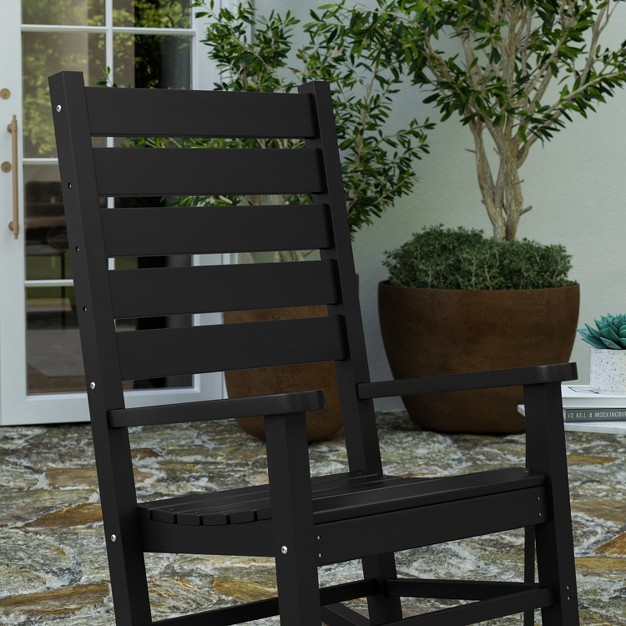 Merrick Lane Contemporary Rocking Chair All weather Hdpe Indoor outdoor Rocker