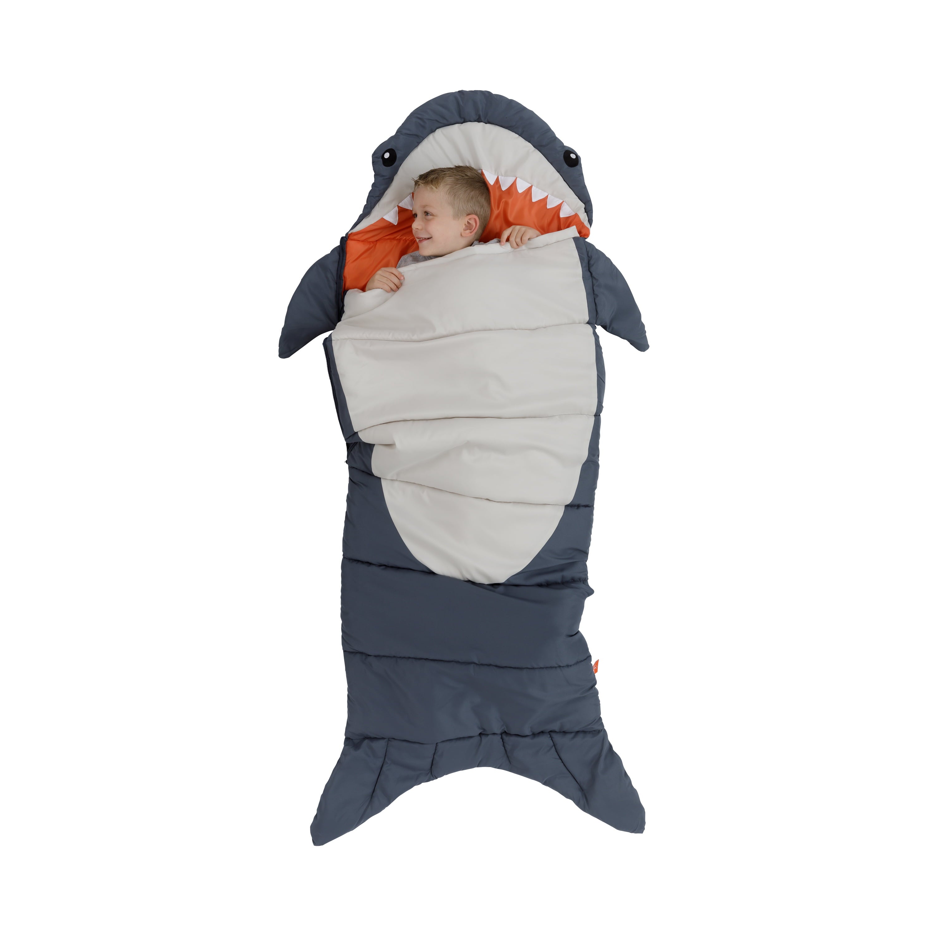 Firefly! Outdoor Gear Finn the Shark Kid's Sleeping Bag - Navy/Gray (65 in. x 24 in.)