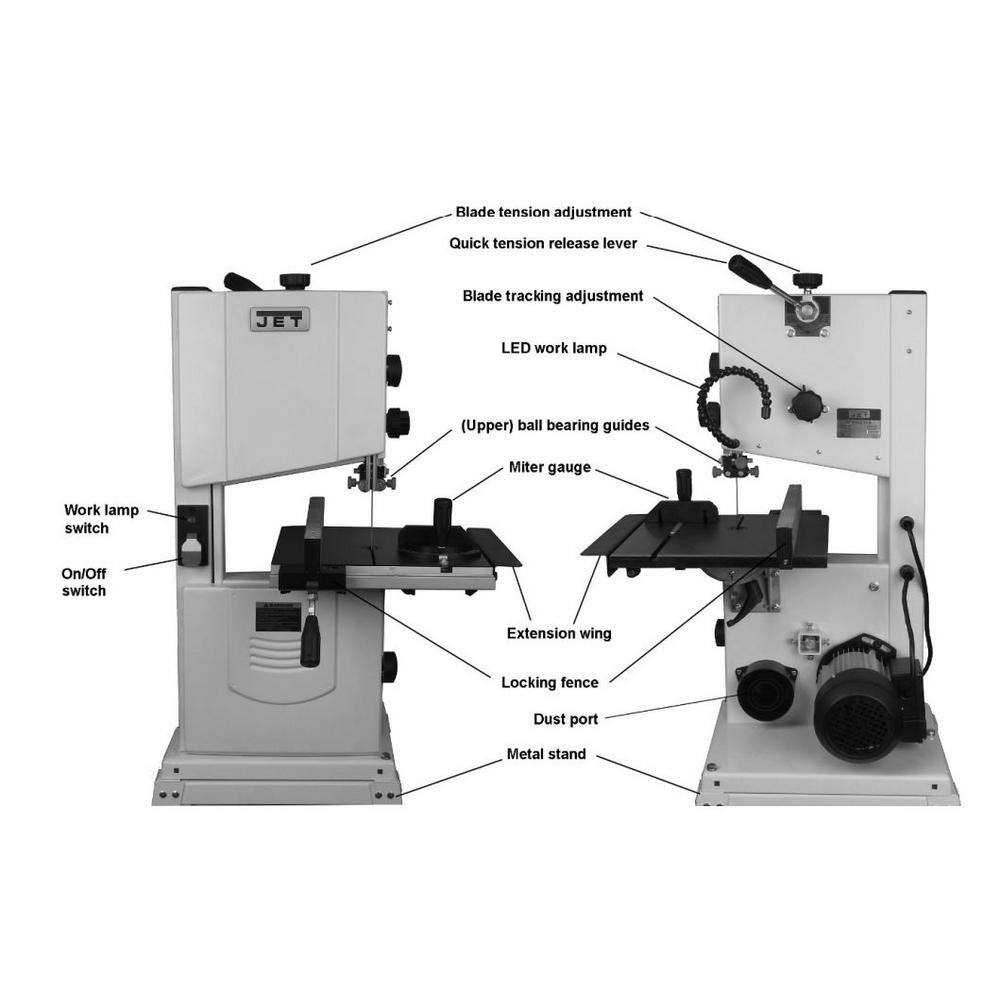 Jet 10 in. Open Stand Bandsaw 714000