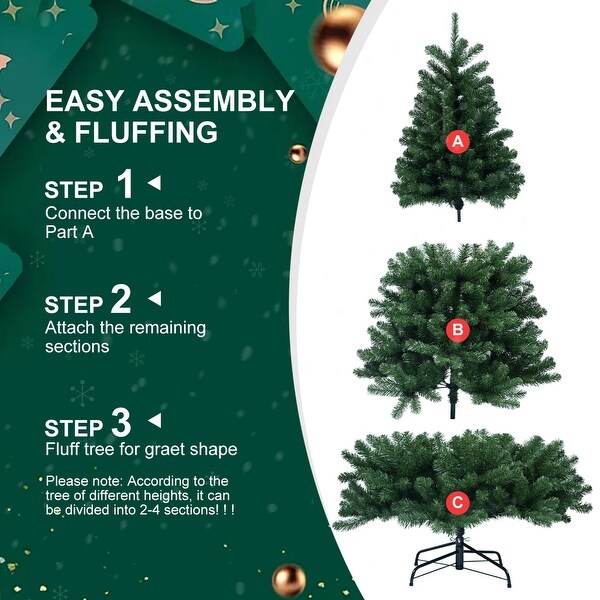 PVC Round Tip Green Christmas Tree (with Lights)