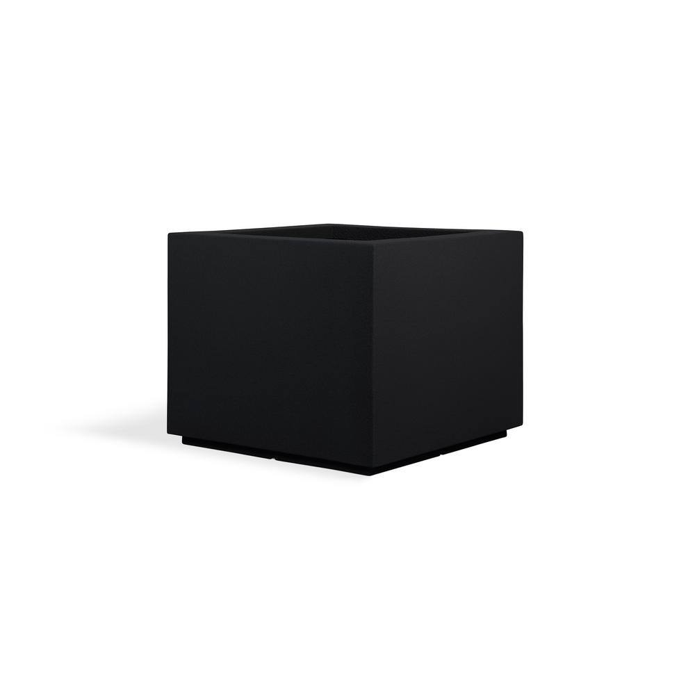 PolyStone Planters Monterrey Square 23 in. x 23 in. Black Composite Window Boxes  Troughs 3004