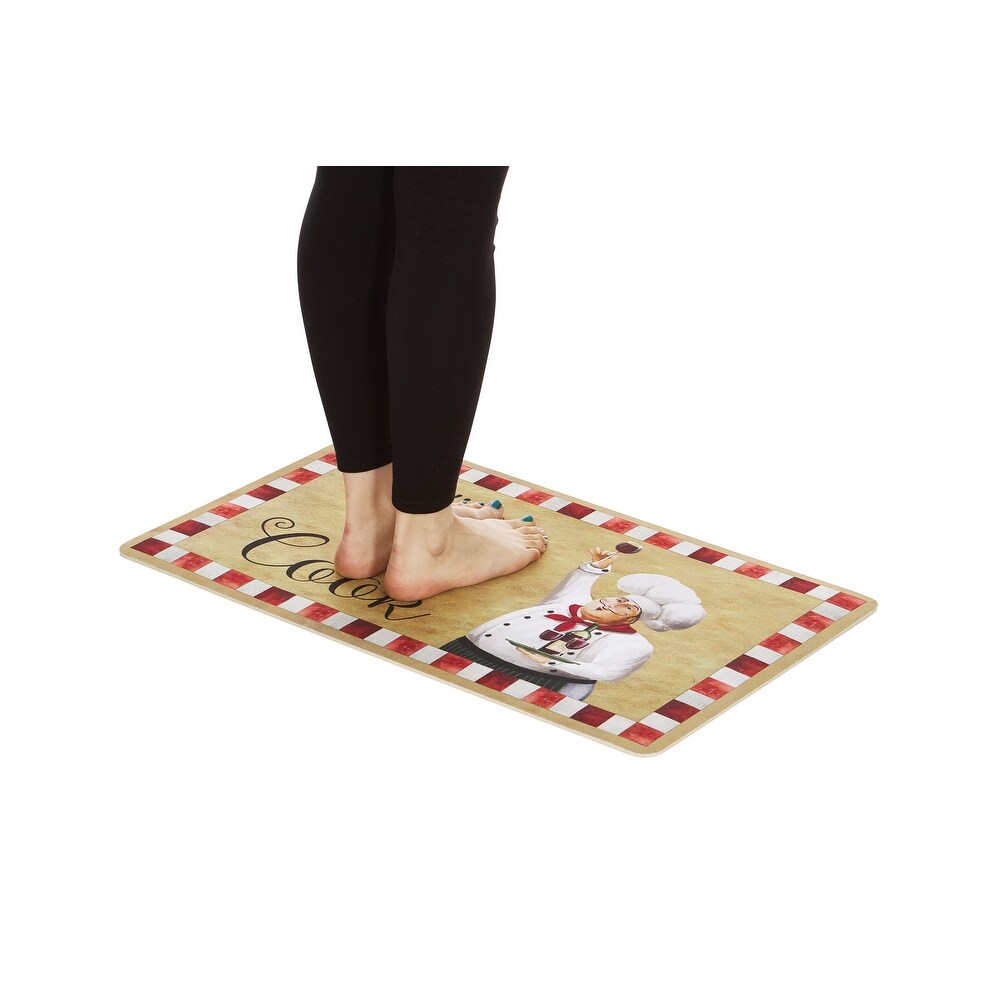 J V Textiles Premium Comfort Anti Fatigue Kitchen Mats  2 Pack (Jacobean Poppy)   18\