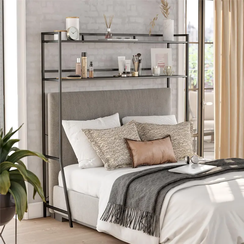 Beverly Black Over-The-Bed Storage for Full Beds