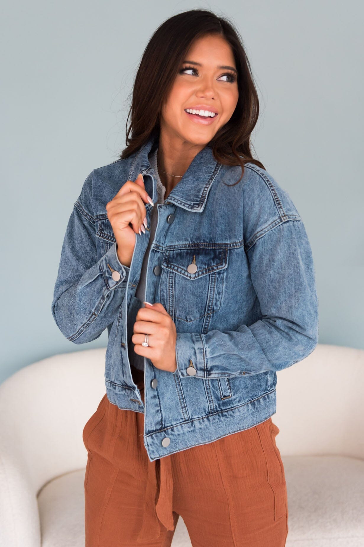 Never Saying Goodbye Modest Denim Jacket