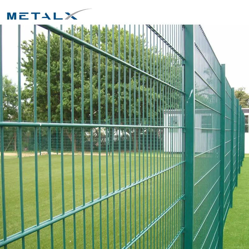 Metalx fencing factory supply galvanized and pvc coated double horizontal wire mesh fence 868/656 fence panels