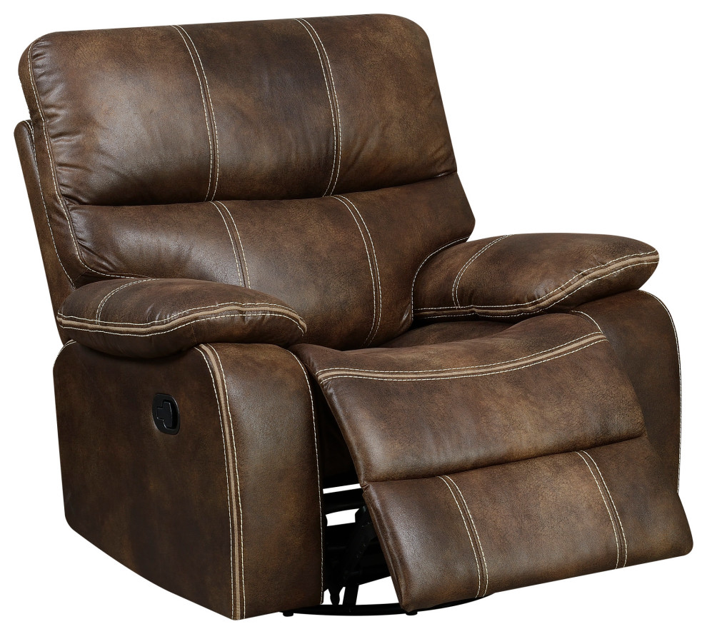 Kimberly Swivel Recliner Glider  Chocolate Brown   Contemporary   Gliders   by Lorino Home  Houzz