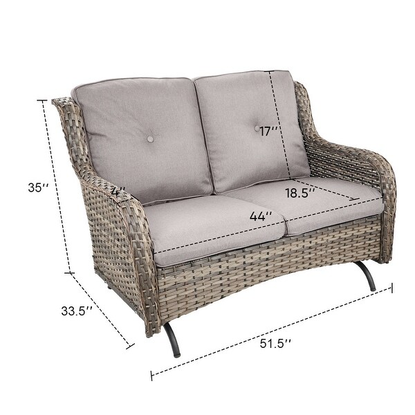 Outdoor Glider Sofa with Ottoman