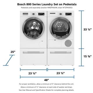 Bosch 800 Series 4 cu.ft. Ventless Compact Frontload Stackable Electric Dryer in White with Home Connect ENERGY STAR WTG865H4UC