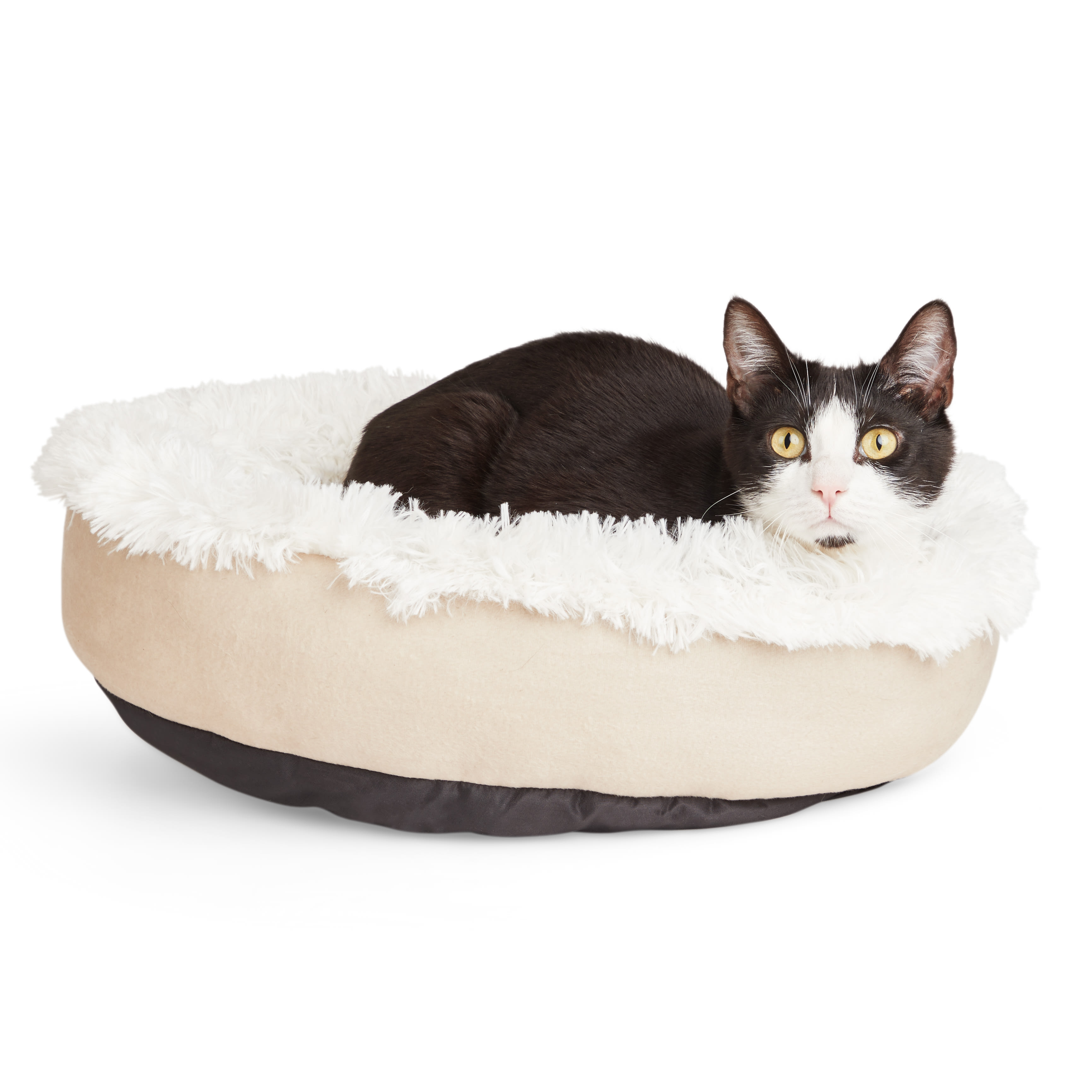 EveryYay Essentials Tan Round Cuddler Cat Bed， 19